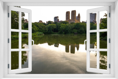 Fototapeta Naklejka Na Ścianę Okno 3D - Reflection of Central park 