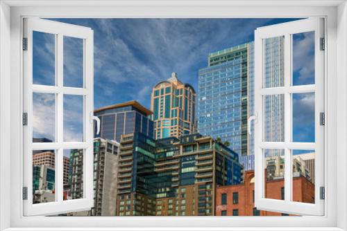 Fototapeta Naklejka Na Ścianę Okno 3D - Old Condos and Modern Towers in Seattle