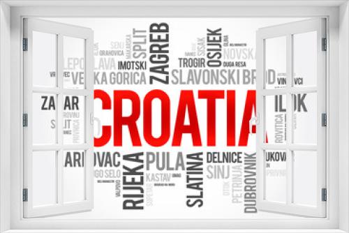 Fototapeta Naklejka Na Ścianę Okno 3D - List of cities and towns in Croatia, word cloud collage, business and travel concept background