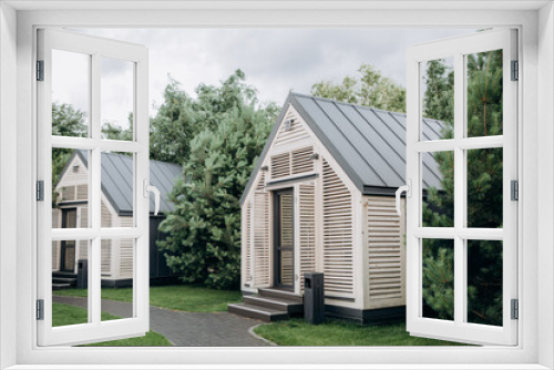 Fototapeta Naklejka Na Ścianę Okno 3D - modern houses ecological zone beautiful landscape green