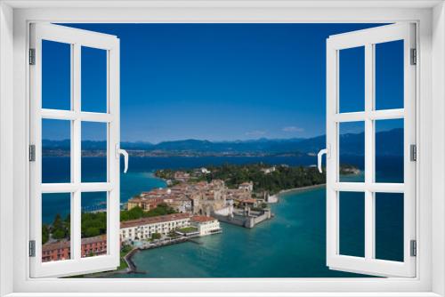 Fototapeta Naklejka Na Ścianę Okno 3D - Sirmione, Lake Garda, Italy. General aerial view of the historic city of Sirmione