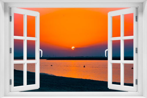 Fototapeta Naklejka Na Ścianę Okno 3D - Sunset in Al Mamzar Beach , Sharjah
