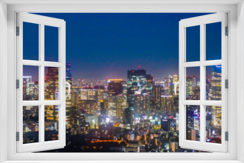 Fototapeta Naklejka Na Ścianę Okno 3D - Night view of Tokyo, Japan, Panoramic View