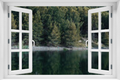 Fototapeta Naklejka Na Ścianę Okno 3D - reflection of trees in a lake