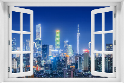 Fototapeta Naklejka Na Ścianę Okno 3D - Guangzhou skyline from Baiyun moutain top