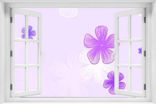 Fototapeta Naklejka Na Ścianę Okno 3D - Light Purple, Pink vector doodle texture with flowers.