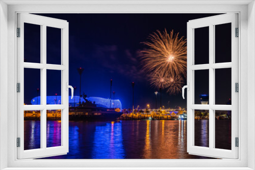 Fototapeta Naklejka Na Ścianę Okno 3D - fireworks on yas marina circuit in abu dhabi 