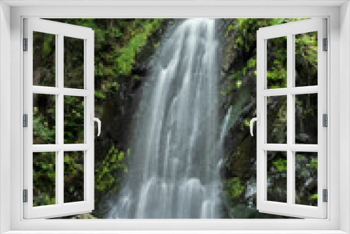 Fototapeta Naklejka Na Ścianę Okno 3D - Beautiful waterfall in the forest in pure nature