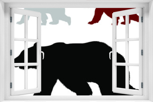 Fototapeta Naklejka Na Ścianę Okno 3D - silhouettes of bears