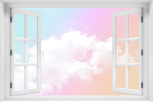 Cloud and sky with a pastel colored background and wallpaper, abstract sky background in sweet color.