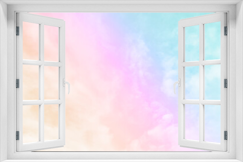 Fototapeta Naklejka Na Ścianę Okno 3D - Cloud and sky with a pastel colored background and wallpaper, abstract sky background in sweet color.
