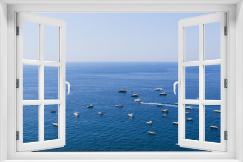 Fototapeta Naklejka Na Ścianę Okno 3D - Sea view with boats. Amalfi Coast, Italy.