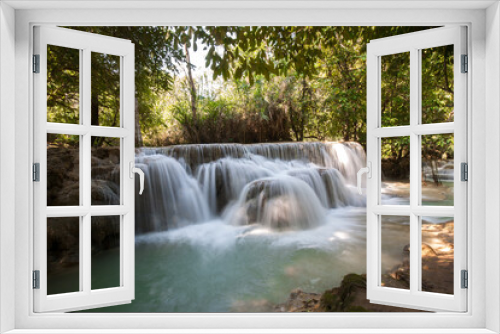 Fototapeta Naklejka Na Ścianę Okno 3D - Kuang Si Waterfalls, Luang Prabang, Laos