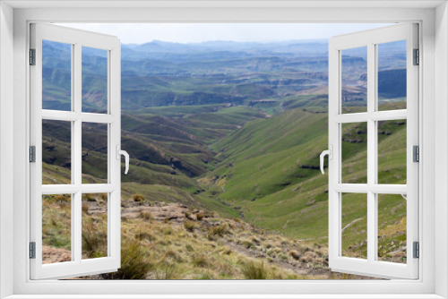 Fototapeta Naklejka Na Ścianę Okno 3D - Panorama on the Sentinel Peak Hike, Royal Natal National Park, KwaZulu-Natal, South Africa