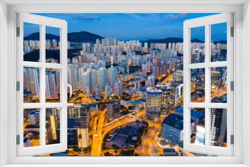 Fototapeta Naklejka Na Ścianę Okno 3D - Hong Kong city night