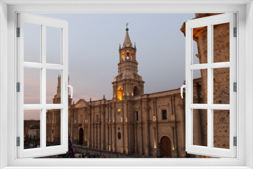 Fototapeta Naklejka Na Ścianę Okno 3D - Catedral de Arequipa, en la plaza de armas, Perú
