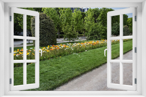 Fototapeta Naklejka Na Ścianę Okno 3D - Garden of the Plants (Jardin des plantes, 1889) - main public botanical garden in Paris, France. Flowers in garden. Paris, France.