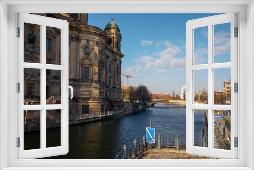 Germany. Berlin. Embankment of the river Spree in Berlin. February 16, 2018