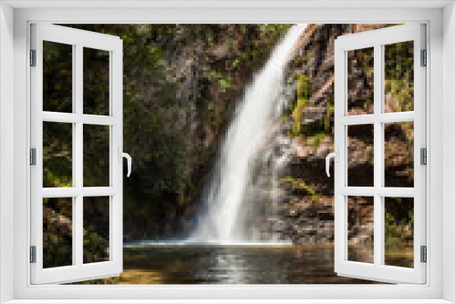 Fototapeta Naklejka Na Ścianę Okno 3D - Waterfall at Chapada dos Guimaraes - Mato Grosso - Brazil