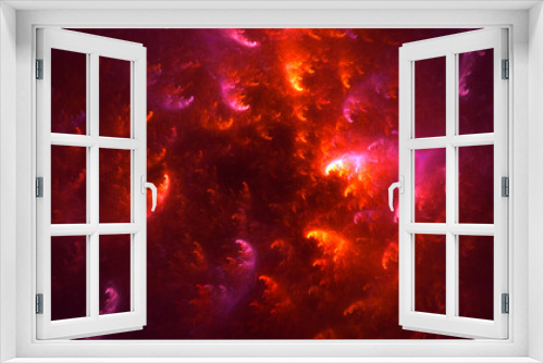 Fototapeta Naklejka Na Ścianę Okno 3D - 3D rendering abstract red fractal light background