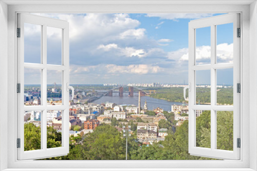 Fototapeta Naklejka Na Ścianę Okno 3D - Aerial panoramic view of right-bank Kiev and away