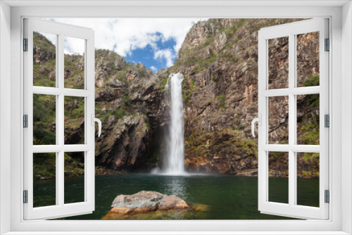 Fototapeta Naklejka Na Ścianę Okno 3D - Fundao Waterfall - Serra da Canastra National Park - Minas Gerais - Brazil