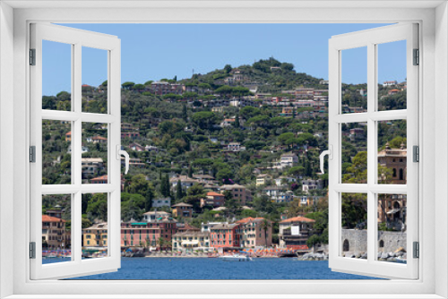 Fototapeta Naklejka Na Ścianę Okno 3D - View from the sea of the Ligurian coast in Italy