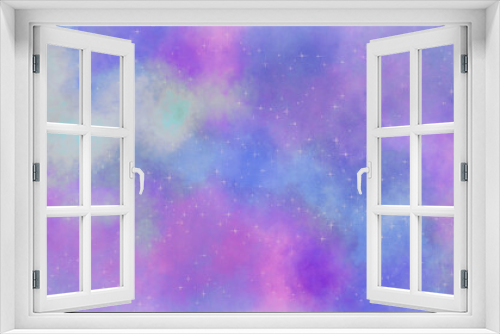 Fototapeta Naklejka Na Ścianę Okno 3D - Cosmic watercolor background. Abstract galaxy hand painting