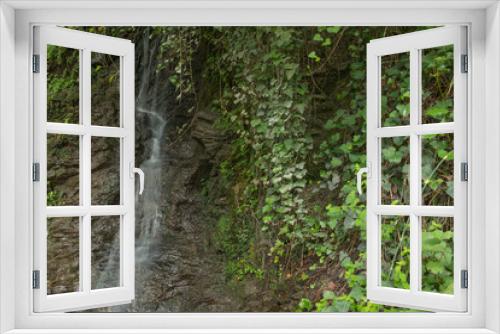Fototapeta Naklejka Na Ścianę Okno 3D - natura widok źródło skała woda liście zieleń lato natura