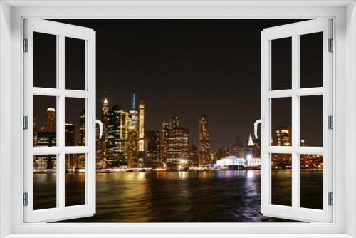 Fototapeta Naklejka Na Ścianę Okno 3D - landscape photo of  lower Manhattan night time 