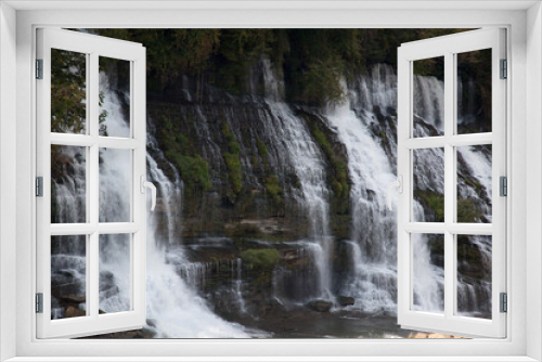 Fototapeta Naklejka Na Ścianę Okno 3D - Waterfall outdoors in nature