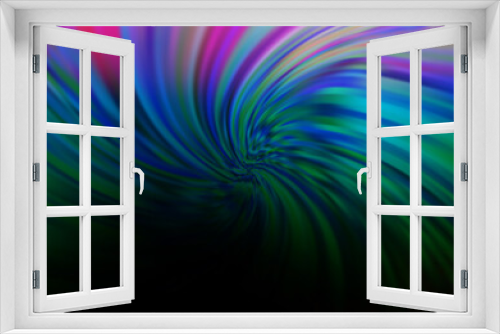 Fototapeta Naklejka Na Ścianę Okno 3D - Dark Multicolor, Rainbow vector template with bent lines.