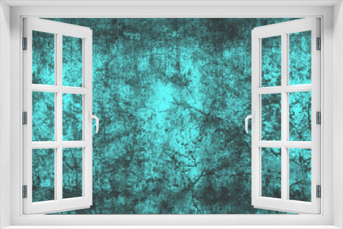 Fototapeta Naklejka Na Ścianę Okno 3D - turquoise background with old vintage grunge texture