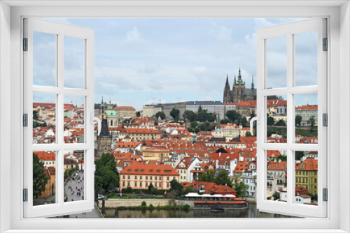 Fototapeta Naklejka Na Ścianę Okno 3D - Prague Castle and Charles bridge cityscape Czech republic