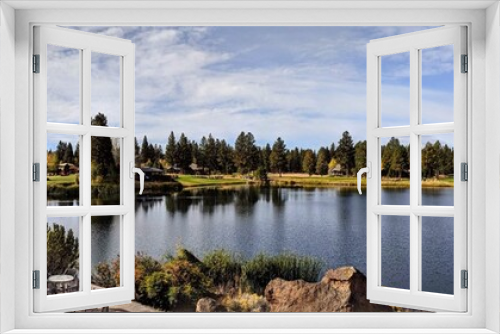 Fototapeta Naklejka Na Ścianę Okno 3D - Broken Top Bend Oregon Lake Sun Pond Panoramic