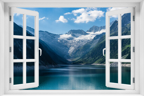 Fototapeta Naklejka Na Ścianę Okno 3D - Zillertal reservoir, Alps in Austria