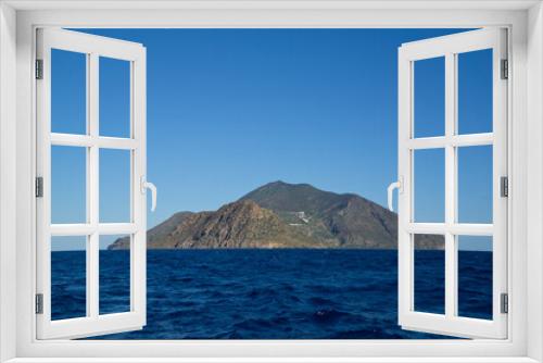 Fototapeta Naklejka Na Ścianę Okno 3D - Italy Sicily Aeolian Island of Salina, seen from the sea