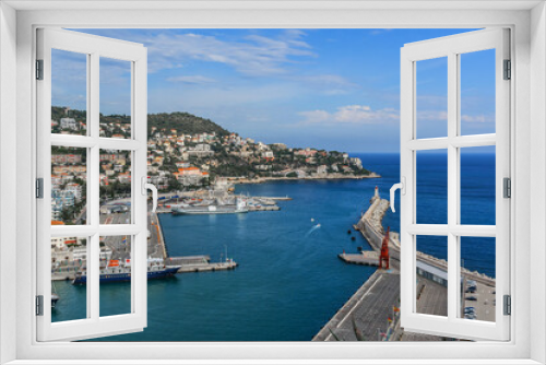Fototapeta Naklejka Na Ścianę Okno 3D - Wonderful panoramic view of Nice with colorful historical houses. Nice - luxury resort of Cote d'Azur, France.