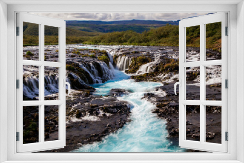 Fototapeta Naklejka Na Ścianę Okno 3D - Bruarfoss Waterfall during Summer in Eastern Iceland