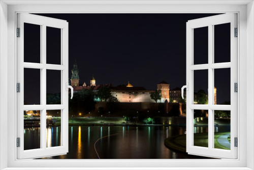 Fototapeta Naklejka Na Ścianę Okno 3D - Wawel by night