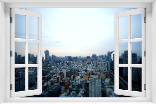Fototapeta Naklejka Na Ścianę Okno 3D - Beautiful urban cityscape with Tokyo city under twilight sky