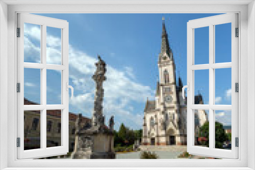 Fototapeta Naklejka Na Ścianę Okno 3D - Sacred Heart Church in Koszeg, Hungary