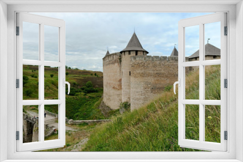Fototapeta Naklejka Na Ścianę Okno 3D - Khotyn Fortress on the banks of the Dniester River in Ukraine