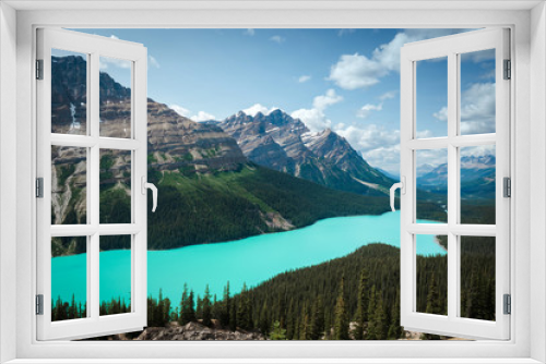 Fototapeta Naklejka Na Ścianę Okno 3D - Peyto Lake during summer in Banff National Park, Alberta, Canada.