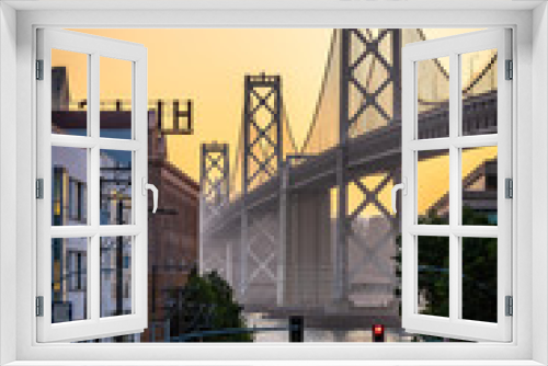 Fototapeta Naklejka Na Ścianę Okno 3D - Harrison Street and the Bay Bridge