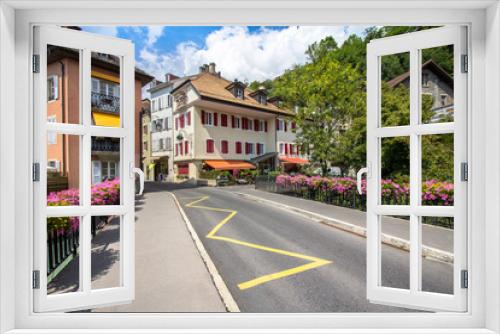 Fototapeta Naklejka Na Ścianę Okno 3D - Old city Montreux, Switzerland