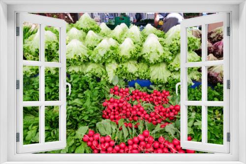Fototapeta Naklejka Na Ścianę Okno 3D - Selling fresh vegetables on the market