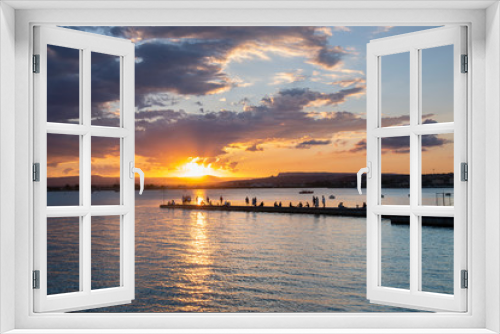 Fototapeta Naklejka Na Ścianę Okno 3D - tramonto sul pontile