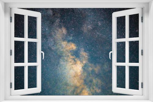 Fototapeta Naklejka Na Ścianę Okno 3D - Milky way galaxy stars space dust in the universe, Long exposure photograph, with grain.