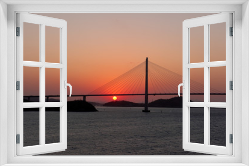 Fototapeta Naklejka Na Ścianę Okno 3D - Wonderful sunset night view of the grand bridge